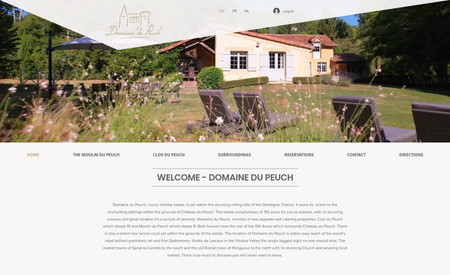 Domaine Du Peuch: Website Design and implementation - including Wix Hotels app, mobile website, SEO, Google Business settings.