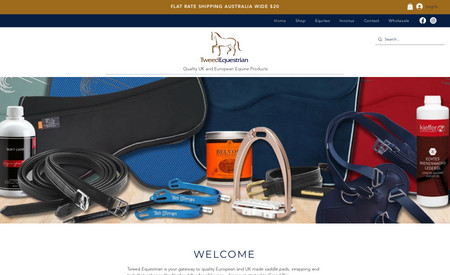 Tweed Equestrian: The Client brief was for a clean looking site that functioned well as as online shop.  The Client and her team are finding the Wix Stores easy to use.