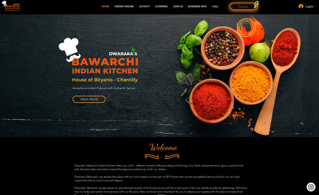 Dwaraka’s Bawarchi: An Advanced E-Commerce Website built for a restaurant with a full online ordering menu.