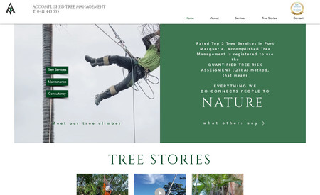 Accomplished Tree Management: Testimonial from client:
Accomplished Tree Management provides tree care services and we want to thank you for the excellent work again. 

It has really made a difference what Vermilion Pinstripes has done for our business. What was exciting was getting leads that have since been converted into actual customers from our website, SEO and Google Ads. The changes made to our website were focused on content that were valuable to our customers.

Customers are saying that our website appealed greatly to their needs and that it built confidence that Accomplished Tree Management was not a company focused on bashing out the volume at the expense of good work. Having said that they said specifically that they loved the website. Thanks again.

We knew we could trust Vermilion Pinstripes because they were so insistent on doing a good job, constantly keeping track of our SEO performance, reporting back to us on improvements needed and being selective on content useful to our business. They were astute and organised in guiding us to get real business through the door. They are definitely experts you can trust. We felt we were in safe hands and it has been proven they were able to give us the boost and growth we needed. - Rhys Mackney