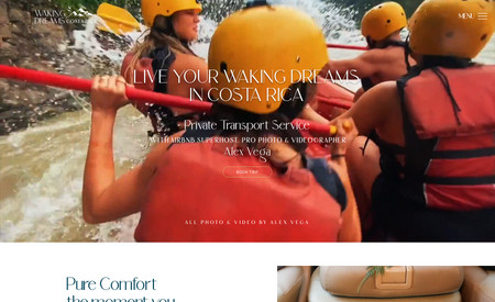 Waking Dreams Costa Rica: Original Website Design, UX, Branding, Graphic Design in Adobe Photoshop