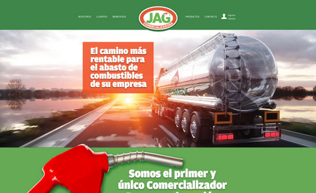 JAG Comercializadora: Informational website for fuel wholesaler. / Sitio web informativo para mayorista de combustibles.