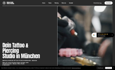 MEDUSA TATTOO & PIERCING - MUNICH, GERMANY: Tattoo & Piercing Studio, Munich Germany - Web Design