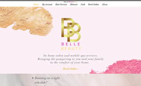 Belle Beauty Co.: Would you like to allow your clients to book your services via your website? Belle Beauty Co. had this same goal! This beautiful website includes online booking services and payment options.
