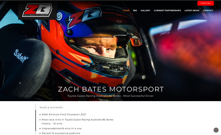 Zach Bates : Website for up & coming racing car driver