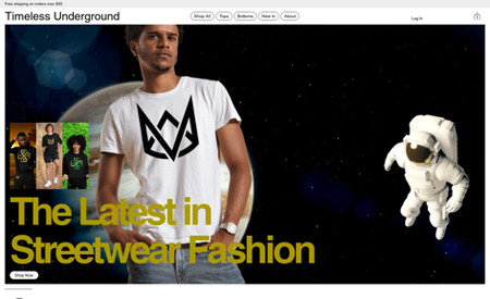 Timeless Underground: Timeless Underground Apparel Texas Based Clothing Brand. Custom Online Store Website (Wix Studio Layout)