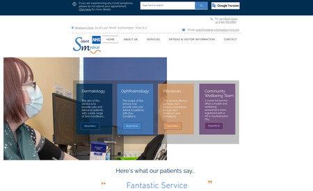 Solent Medical: Thank you to Justine for re-designing our website.  The new look is fantastic and much more reflective of the services we offer
The whole process was made very easy by Justine who was always helpful and quick to respond to queries and changes.
We are delighted with our new look.
Solent Medical Services Ltd