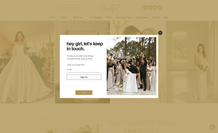 Elevated Bridal: Website design with modern bridal galleries