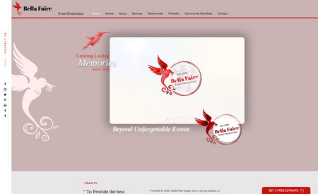 Bella Faire Events: Vonda at Bella Faire Events hired us to create a website that encompassed her business&#39; vision. We incorporated custom design and video options to give her a beautiful finished product.