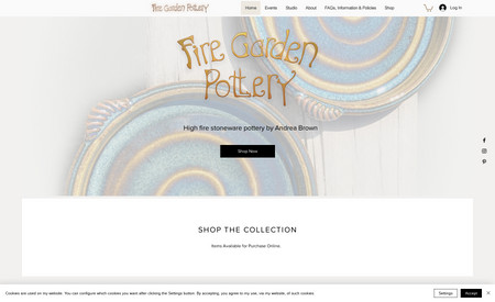 Fire Garden Pottery: Design, development and online shop for custom pottery artist. 