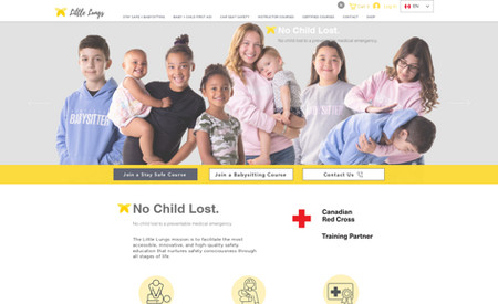 Little Lungs First Aid: A classic custom website with Wix Bookings, Wix Payments and SEO wizard integration.