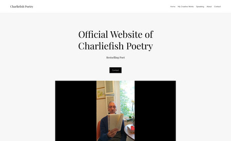 Charliefish Poetry: Created a new site, latest work, and portfolio for existing and upcoming books.