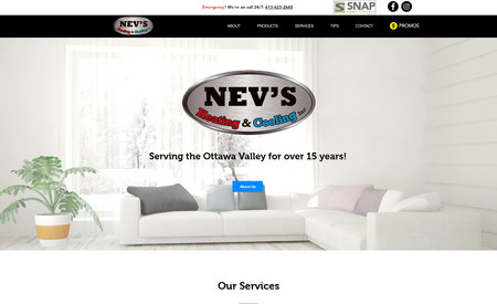 Nev;s Heating and Cooling: Nev's Heating and Cooling is a long time, family run company that needed to update its old, clunky website. We created a fresh, clean new website that showcases its offering in a friendly way. 