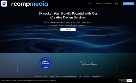 rcompmedia: Our premier website with the most advance features on the market. Editor X is the software used and we can make something visually amazing as we did with this!