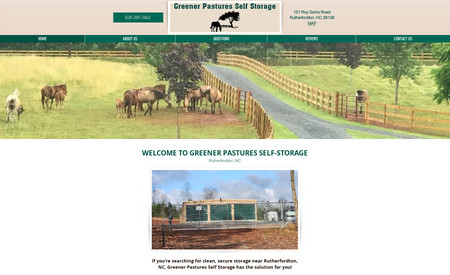 Greener Pastures Storage: Classic website that took two weeks to complete.