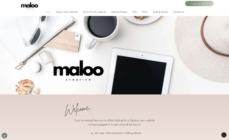  Maloo Marketing : My own site. 
Which showcases my work and passion for helping businesses grow.
whilst it appears dare I say - girly - watch out for Hi Vis Web Designs our very own site dedicated to building websites for tradies.