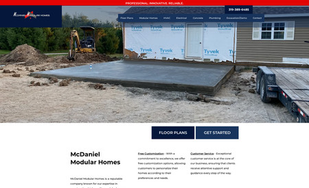 McDanielModularHomes: Classic and Modern Designed website to drive new phone calls and leads to a modular home construction company based in Cedar Rapids, Iowa