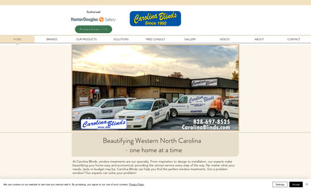 Carolina Blinds: Custom website for windows blinds and shades independent installer and retailer