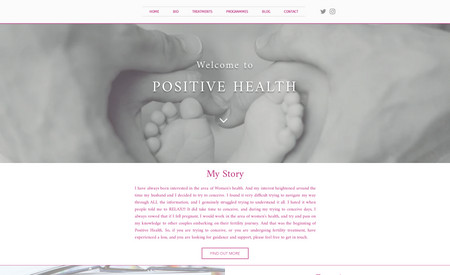 Positive Health: Julie wanted a new website to advertise her fertility and maternity acupuncture clinic. This website was made mobile friendly and SEO optimised within 1 week.