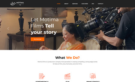 Motima Films: Website for a Creative Studio Company based in India & Dubai