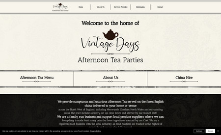 Vintage Days: Complete site for local catering company
