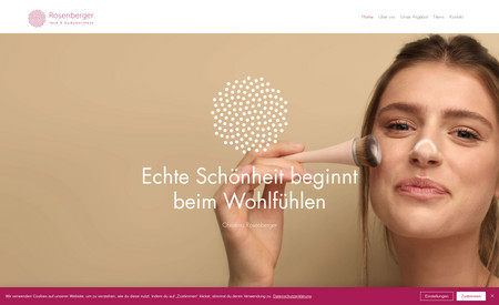 Kosmetik Rosenberger - Face & Bodywellness: Konzept und kompletter Aufbau der Website inkl. Fotografie und Textierung.