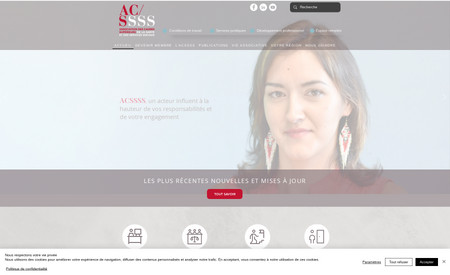 ACSSSS: Site web de L'ACSSSS, l'association des cadres supérieurs de la santé et des services sociaux