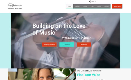 Henderson Music: Created online booking site for private and class music lessons