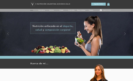 V Nutrición : Proyecto Web Chile
Desarrollo Web avanzado
Web e-commerce
Módulos: Booking + Programas + Plan de servicios - E-commerce