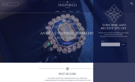 Inspired Jewels: Full redesign of this high-end jewellery ecommerce store. 