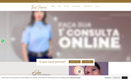 Dra. Thais Ferreira: Site estilo Institucional + Página de captura para campanhas Google Ads e Facebook Ads