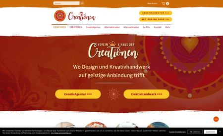 Creationen: Von der Logo- und CI Entwicklung, über die Konzeption und Programmierung der Website mit Shop. Komplettbetreuung