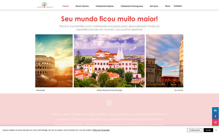 Conecta Cidadania: Site institucional da Conecta Cidadania, empresa focada em cidadania portuguesa e italiana, com um layout super conectado com a identidade da marca, objetivo e elegante!