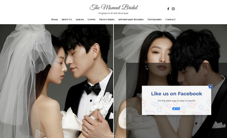The Moment Bridal: I have designed this website in Wix Editor. I have done with custom graphics and premium stock images. It's all my own design I have never used any template. 