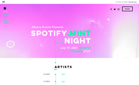 EDM Mini-festival - Experiential Event: Website, branding, and advertising creative with media-buy for &quot;Pop-Up&quot; Electronic Night. 72 hour turnaround based on local Covid Regulations