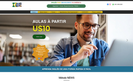 IBA CURSO DE INGLÊS: Criação de Site E-commerce cursos on line, Cliente nos Estados Unidos