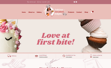 eCommerce Website - Decadent Delights : Creation of custom eCommerce products utilizing the native store capabilities. 

Deliverables 
- UX Design
- UI Design
- Web Design and Development
