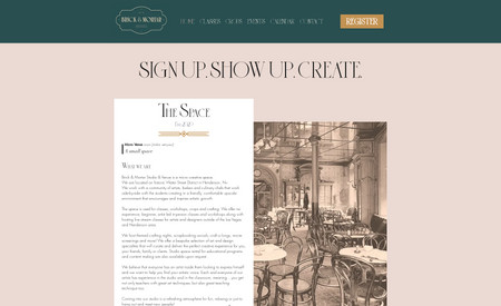 Brick & Mortar: A sleek, 20s themed site for a local event venue
- Countdown feature announcing launch
- Subscription form to generate leads
- Mobile optimized design