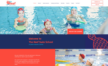 The Reef: Naming, branding and website design for The Reef Swim School
