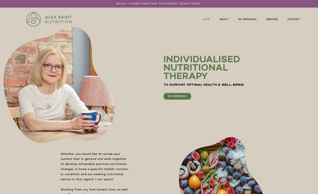 Alex Saint Nutrition: Website design and build