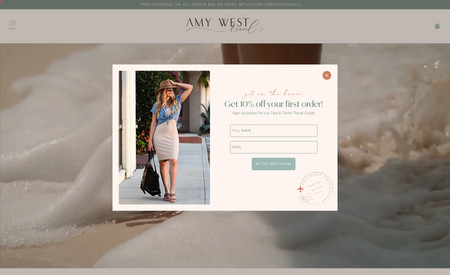 Amy West Travel: Amy West is a travel expert, TV personality, and author who inspires and empowers women to explore the world with her unique perspective and infectious energy. As a part of the full rebrand, I was tasked with creating a new logo, brand guide, copywriting, and website redesign for Amy West Travel. The goal was to reflect Amy's dynamic personality in the new design. The website redesign focused on creating a modern and clean design that is user-friendly and visually stunning. 