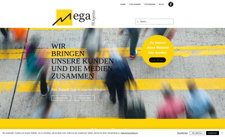 mega-pr-agentur: Komplettlösung, Logo- und CI Entwicklung, Texte, Web und Print