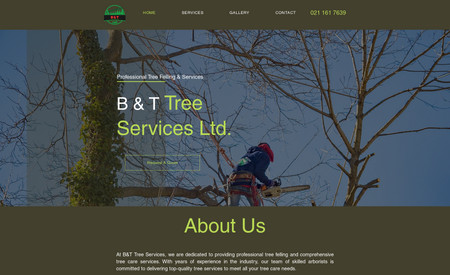 B&T Tree Service Ltd: On this site we have developed a complete design. In which page gallery, services, contact page have been prepared.