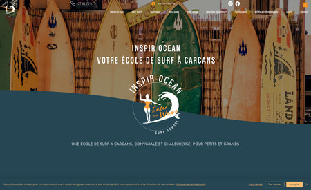 inspir ocean: Site avec CMS pour une école de Surf à Carcans