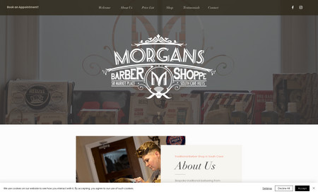 Morgans Barber Shoppe: Bespoke barber shoppe website to match a traditional & bespoke barber shoppe!