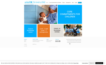 Humanitarian UNICEF: For this client, I helped in updating details and information across the website.