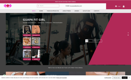 Guapa Fit Girl: WEB SITE E-COMMERCE. Venda de produtos físicos. (loja de jóias personalizadas linha Fitness) + SEO (sistema de busca no Google)