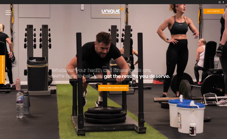 Unique Fitness: Visual website for a gym/fitness brand