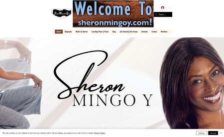 Sheron Mingo Y: Second site we've done for this lovely woman, also a fixer-upper from a previous designer that couldn't quite deliver what was needed. We added dimension, color, and a lot of photoshop time to images. Also optimized so that it could be viewed from different sized screens and mobile. 