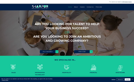  Sharpur Recruitment: Desenvolvimento de site e identidade visual. 